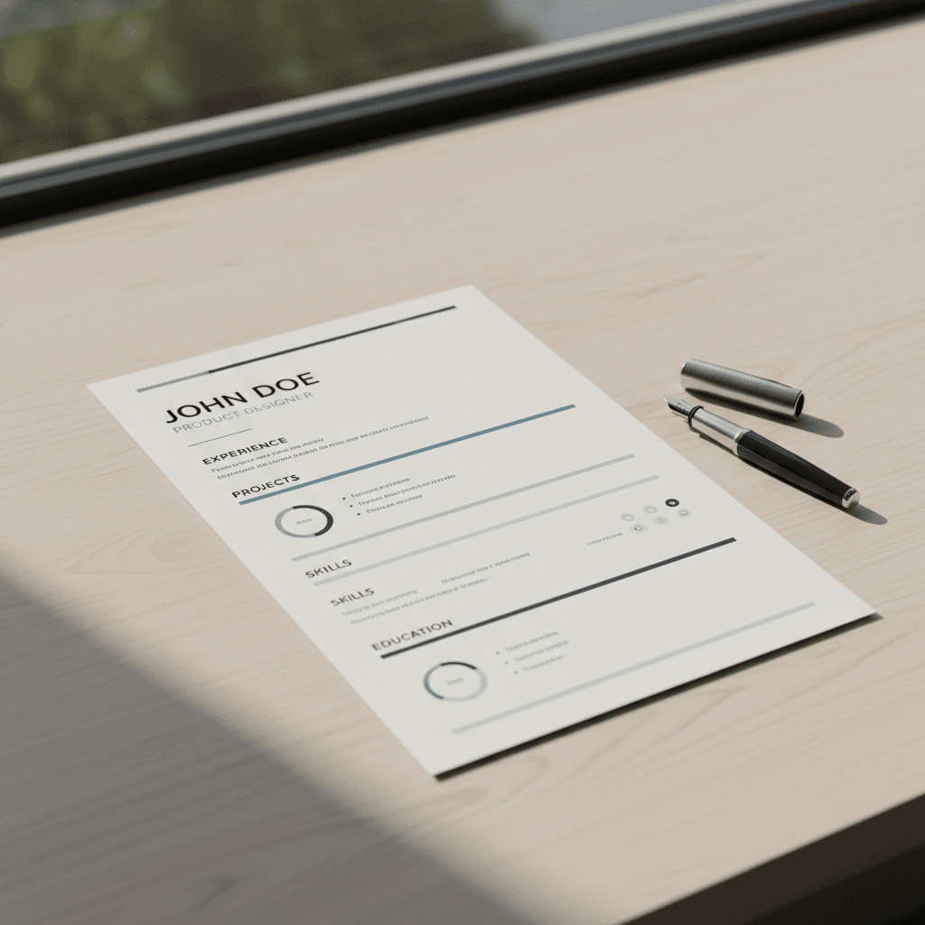 Sophisticated resume portfolio with Dark Academia design and calligraphy pen